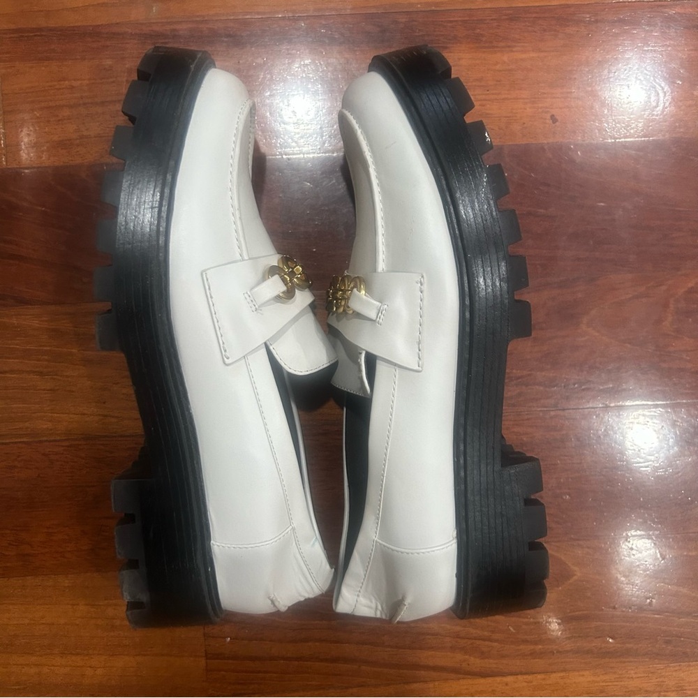 Charles & Keith White chunky Loafers with Gold Accent - Picture 5 of 7